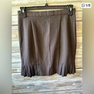 Counterparts Brown Pleated Hem Pencil Skirt – Size 10